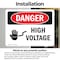Signmission High Voltage Danger Sign, Vinyl Decal, 7in W x 5in L, 2PK OS-2PACK-DS-D-57-L-1326 - alternate 5